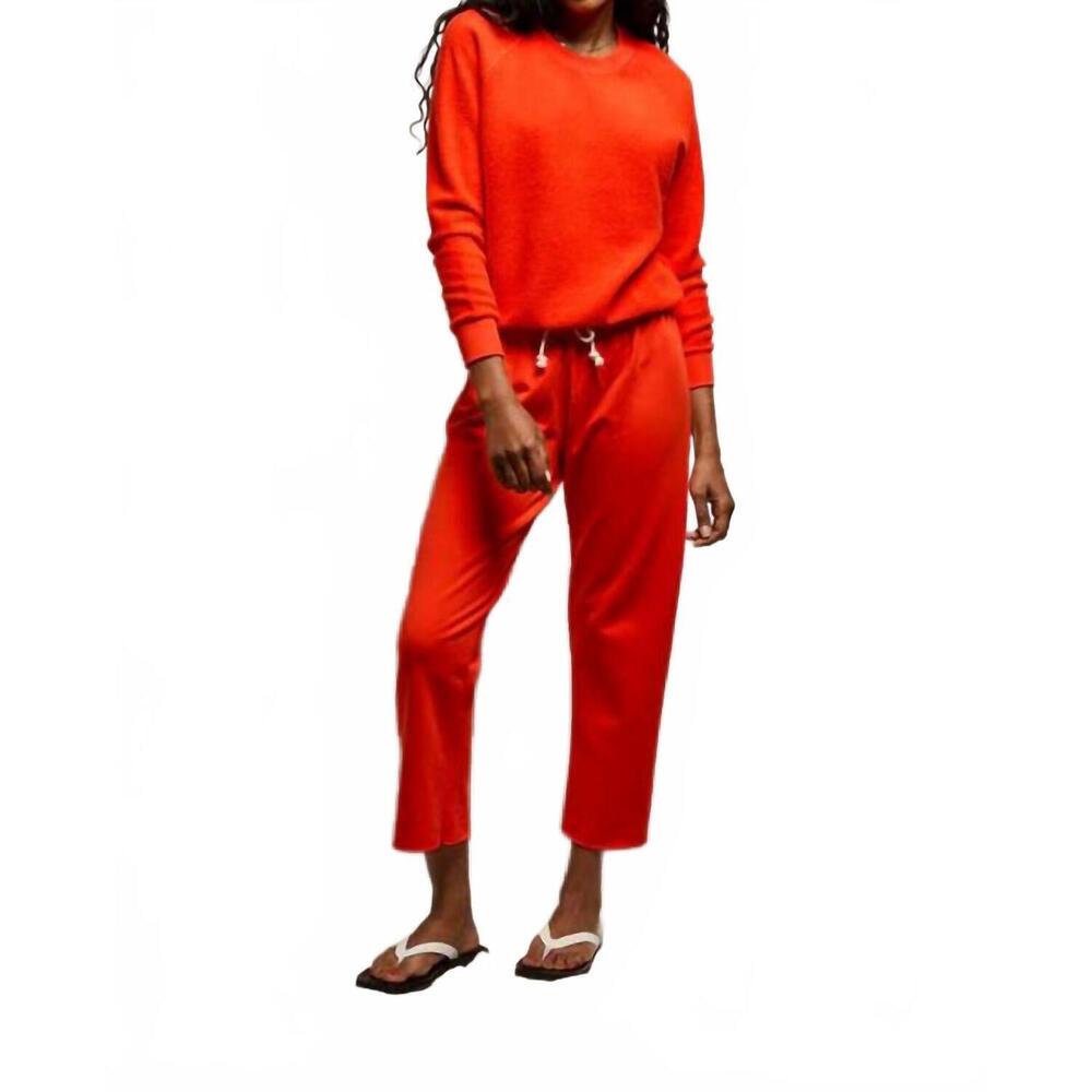 NEW PERFECTWHITETEE jamaica beach fleece drawstring pant in tomato